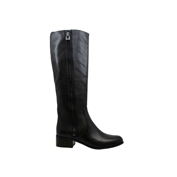 Michael Kors Women's Frenchie Leather Black Boots - Picture 1 of 9